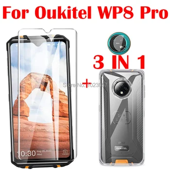 3-in-1 Case + Kaamera Karastatud Klaasist Kohta OUKITEL WP8 Pro NFC ScreenProtector Klaas OUKITEL WP8 Pro 6.49 tolline 2.5 D Klaas