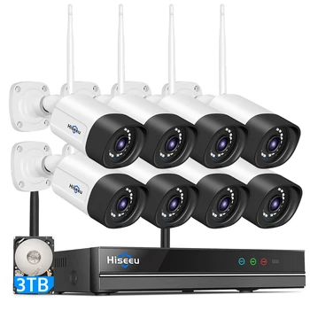 H. 265 3MP 8CH Traadita Audio CCTV Turvalisus Väljas IP-Kaamera Süsteemi NVR Kit 2MP 1080P 1T 3T HDD App Vaadata Hiseeu