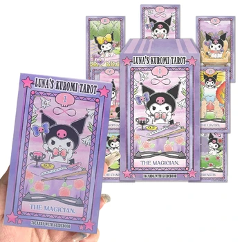 Kuromi Tarot Teki Kaardi Hello Kitty Sanrio Meloodia 78Cards lauamäng Teki Oracle Kaardid Pool Mängib Kaardi Pere Poole lauamäng