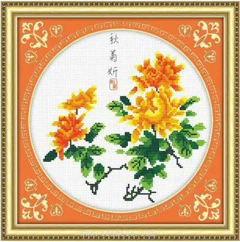 Tikandid Pakett Esimeses Klassis Ristpistes Komplektid Chrysanthemum Lill Parim Valik Tehase Otsene Müüa