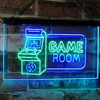 Mäng Ruumi Arcade TV Man Cave Bar Club Dual Värvi LED Neoon Märk
