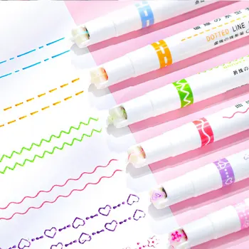 6 Värvi Kõver Markeri Pliiatsid Dual Nippi Pastell Sm Tüdruk Joonis Kaunistamiseks Armas Kirjatarvete Kawaii Highlihter Notetaking