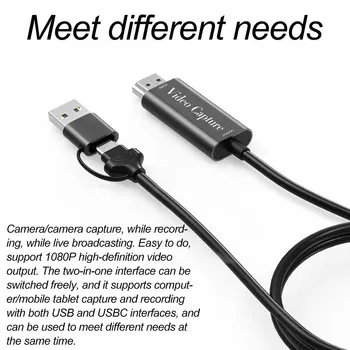 USB-USB-C HDMI-ühilduva Video Capture Card Video Audio Converter TV DVD VHS Audio Capture Adapter TV Kaardi Video DVR
