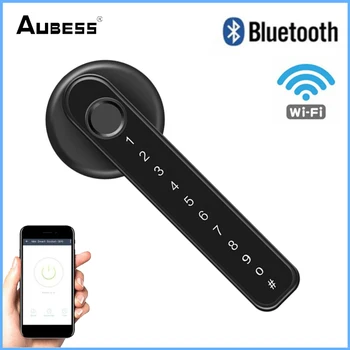 Bluetooth-ühilduva Sõrmejälje Ukse Lukk TT Lukk Võtme Koodi Kaart Puutetundlik Ekraan, Nutikas ukseluku Turvalisus Digitaalne Elektrooniline Lukk