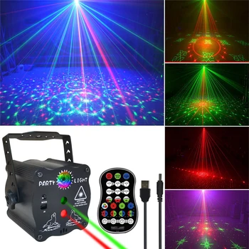 60 Mustrid USB Laetav Led Laser Projektor Tuled Heli Aktiveeritud DJ Disco Etapp Pool Tuled Pulmi, Sünnipäeva