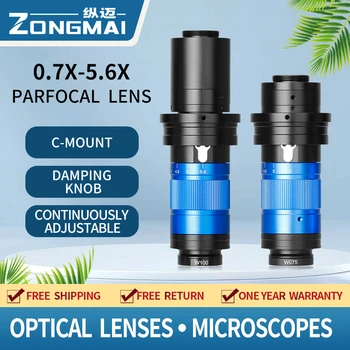 ZONGMAI Tööstus-Video Mikroskoobi C-Mount Tüüp 15-700X Liides Konfokaal Reguleeritav Suurendus 0.7 X-5.6 X Optiline Zoom Objektiiv