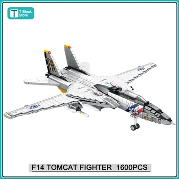 Sõjalise USA F-14 Lennuk Tomcat Võitleja Mudel ehitusplokid DIY Suurte Lennukite Relvi Tellised Lapsed Mänguasjad Poistele Sünnipäeva Kingitused
