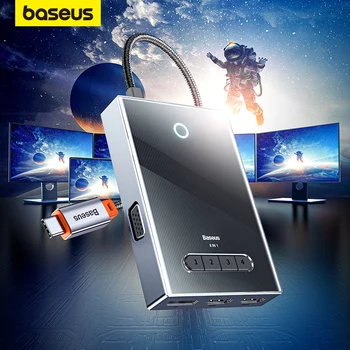 Baseus 8K@30Hz DP USB-C-Hub 4K@60Hz HDMI-Ühilduv HDMI4K@30Hz*1+ VGA +USB3.0*2+Type-C+MAKSEVIIVITUSE MacBook ja USB-C Sülearvutid