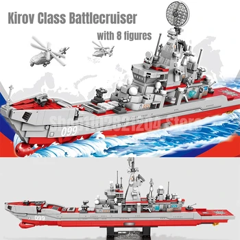 689pcs Kirov Klassi Battlecruiser Mudel ehitusplokid WW2 Lahingulaev kokku pandud Telliste Lapsed Mänguasjad Sünnipäeva jõulukinke