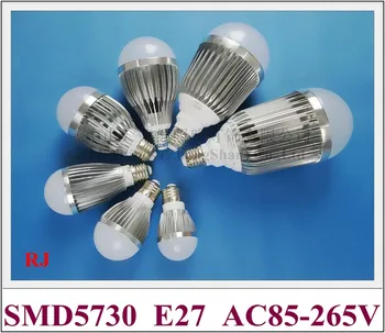 alumiinium SMD5730 LED pirn LED mull palli pirn maailma valgus lamp 3W 5W 7W 9W 12W 15W 18W AC85-265V E27 kõrge kvaliteet kõrge helge