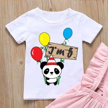 Naljakas laste t-särk 5.6.7.8.9 sünnipäeva kostüüm armas panda graafiline print t-särk poistele/tüdrukutele camisetas särk tops