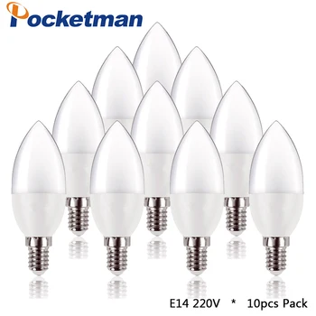 10tk/Palju led Küünal Pirn E14 LED Lamp Sise-Kerge 220V-240V 5W LED-Lühter Soe Külm Valge Kodu Kaunistamiseks