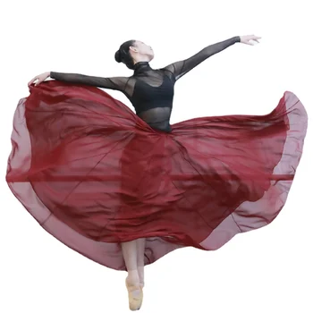 Naiste 540 Kraadi Sifonki Seelik Ballett Kõht Danc Klassikalise Tantsu Pikad Seelikud Tantsija Tava Kanda Assortii Vein Punane Seelik Tants