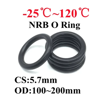 10tk Must O-Rõngas Tihendid CS 5.7 mm OD 100~200mm NBR Auto nitriilkummist O Ring Tüüpi Korrosioon Õli Vastupidav Tihend Pesurid