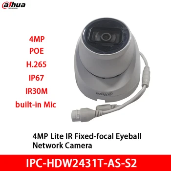 Dahua IP Kaamera 4MP POE Silmamuna IPC-HDW2431T-AS-S2 Built-in Mic & SD Kaardi Pesa IR 30m H. 265 ONVIF RVT Starlight CCTV Kaamera