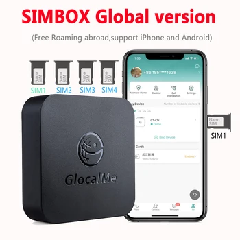 Ülemaailmse Glocalme SIMBOX Rändlusteenuse Tapja 4SIM Slots 2SIM Aktiveerida Online SIMADD i Telefon 6-14pro Max ja Android SIM-Kodus